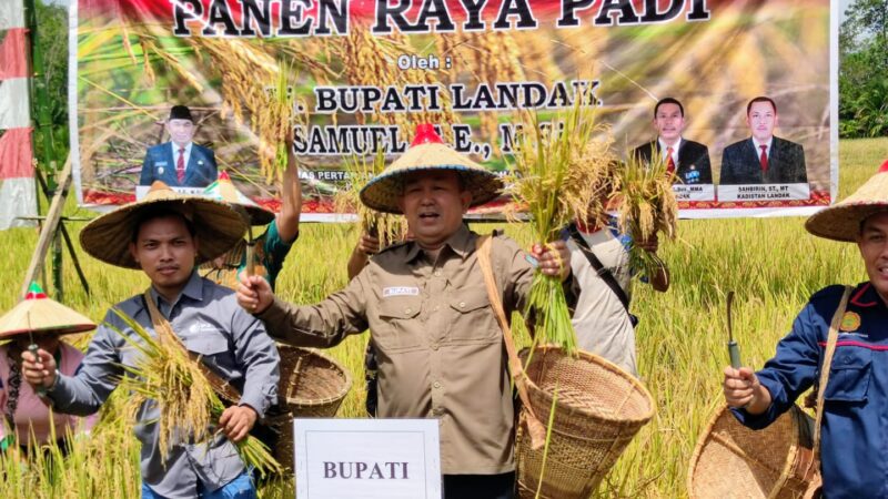 Hadiri Kegiatan Panen Raya Padi, PJ.Bupati Serahkan Alsintan dan Santunan Jaminan Kematian Kepada Gapoktan di Desa Agak