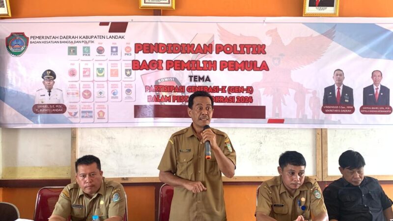 Wakili PJ.Bupati, Staf Ahli Bupati Landak Buka Sosialisasi Pendidikan Pemilih Pemula di Kabupaten Landak
