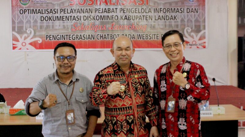 Sosialisasi Optimalisasi Pelayanan Diskominfo Kab.Landak Sekaligus Launching Pengintegrasian Chatbot pada Website PPID Digelar