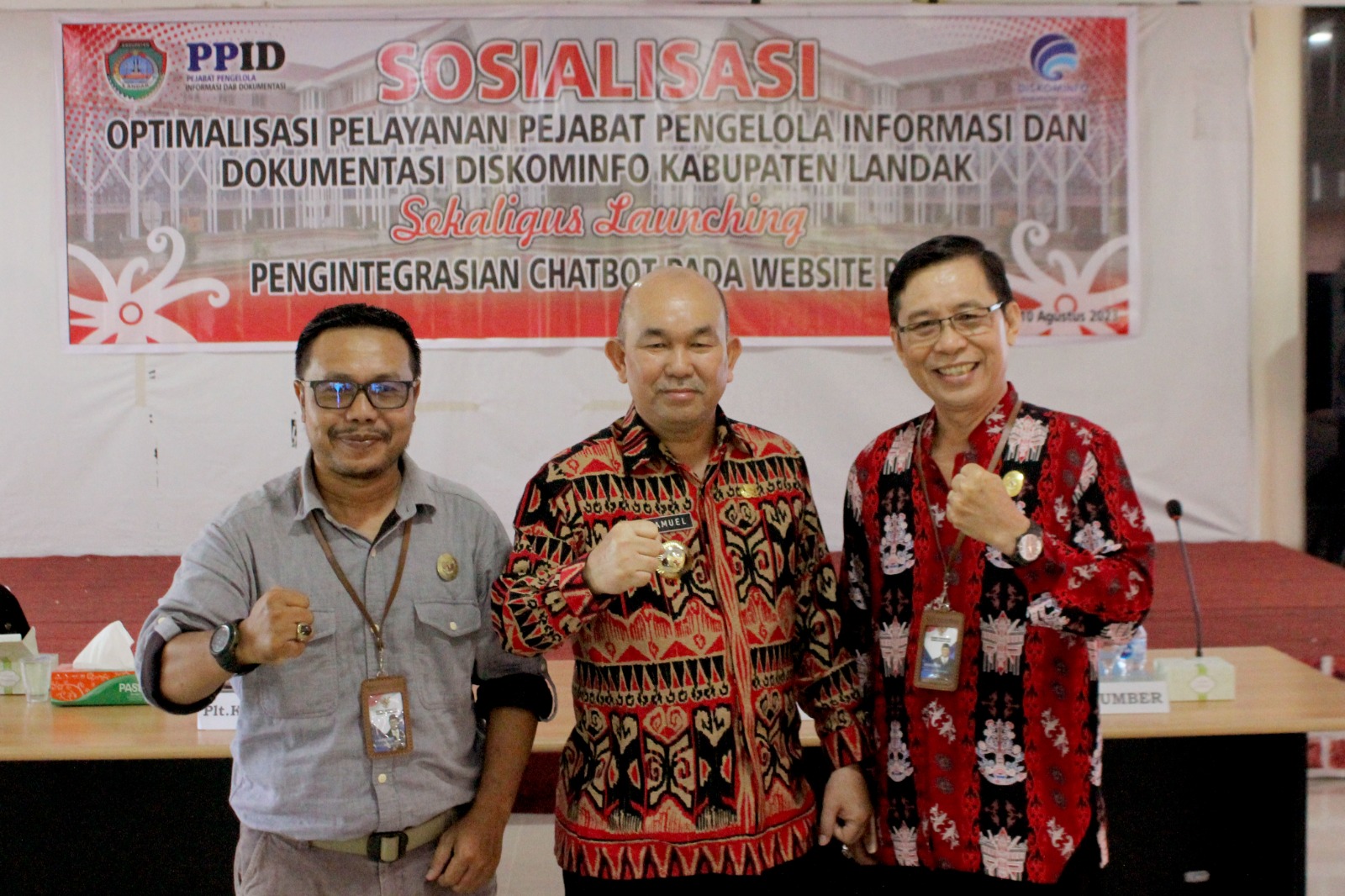 Sosialisasi Optimalisasi Pelayanan Diskominfo Kab.Landak Sekaligus Launching Pengintegrasian Chatbot pada Website PPID Digelar
