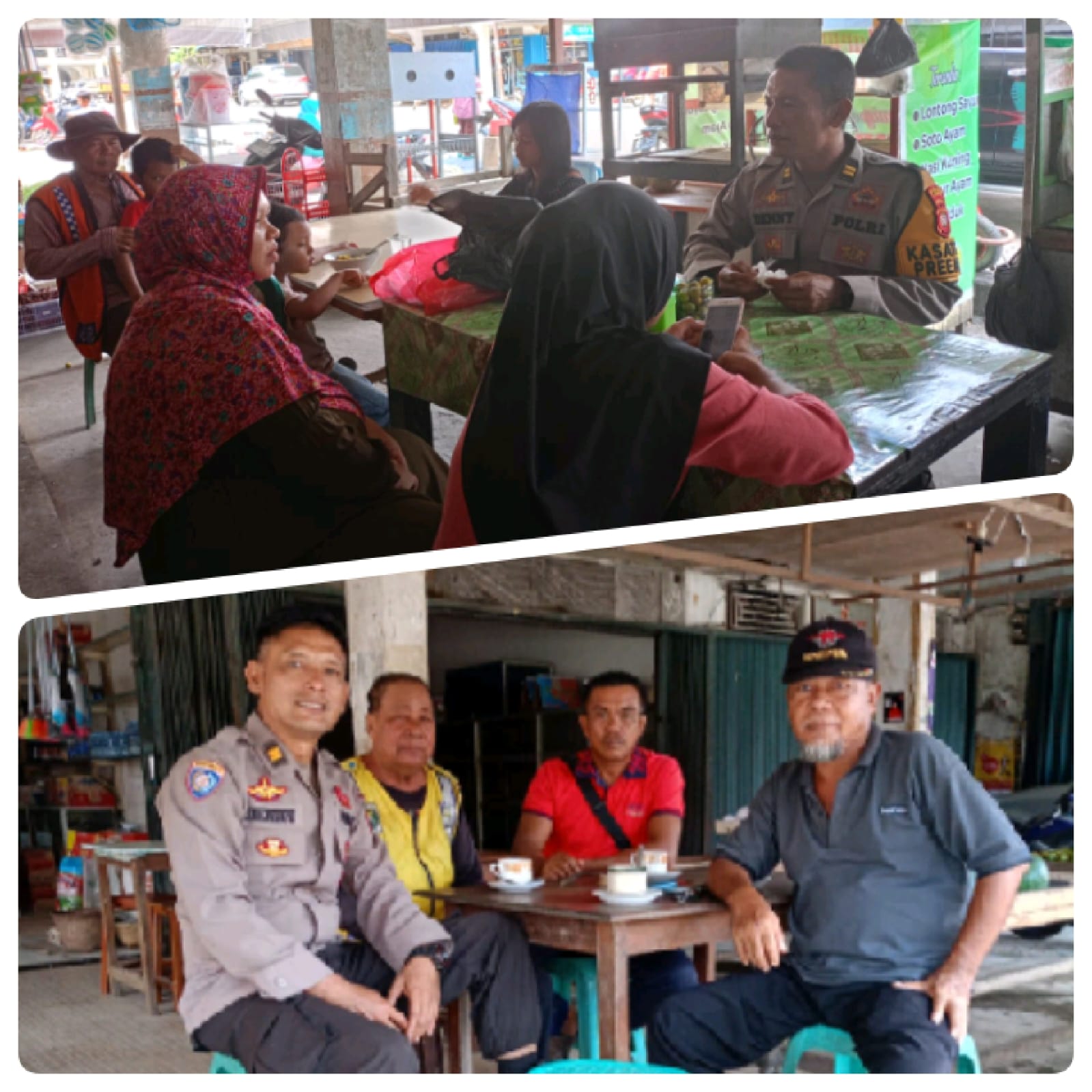 Sambil Minum Kopi, Kasatgas Preemtif Silahturahmi Berikan Himbauan Kamtibmas