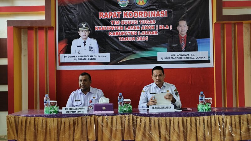 Pj.Sekda Landak Membuka Rapat Koordinasi TIM Gugus Tugas Kabupaten Layak Anak (KLA) Kab.Landak Tahun 2024