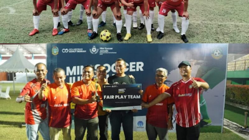 Turnamen Mini Soccer Medan Jurnalis Championship 2025 Sukses, Tim Wartawan Polda Sumut Raih ‘Fair Play Team
