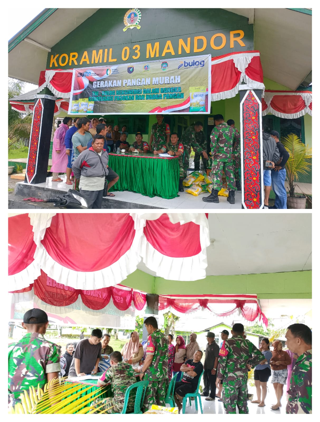 Koramil 1210-03 Mandor Melaksanakan Gerakan Pangan Murah