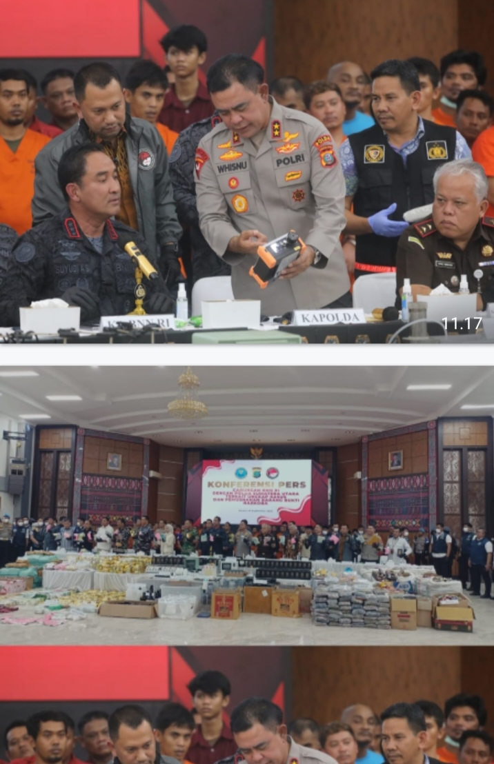 Kolaboratif, Kepala BNN RI Pimpin Pengungkapan Kasus dan Pemusnahan Narkoba di Polda Sumut