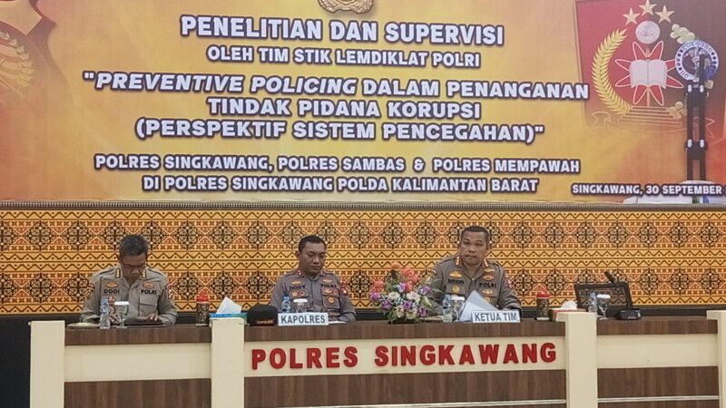 Pelaksanaan Penelitian dan Supervisi Penanganan Tindak Pidana Korupsi diikuti Empat perwakilan Polres di Wilayah Kalimantan Barat