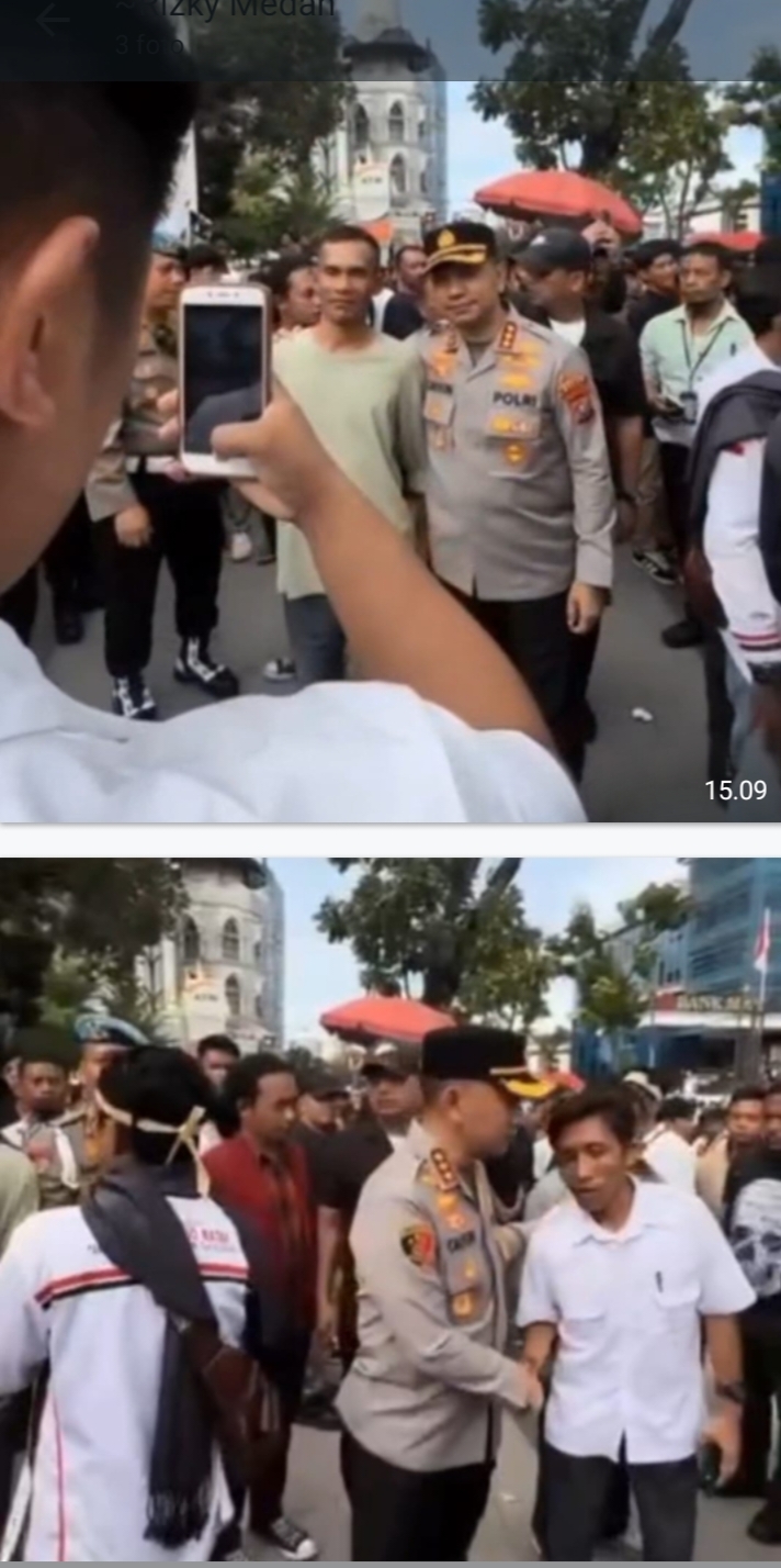 Sejuk, Kapolrestabes Medan Berterimakasih kepada Massa Unras di Kantor Gubsu
