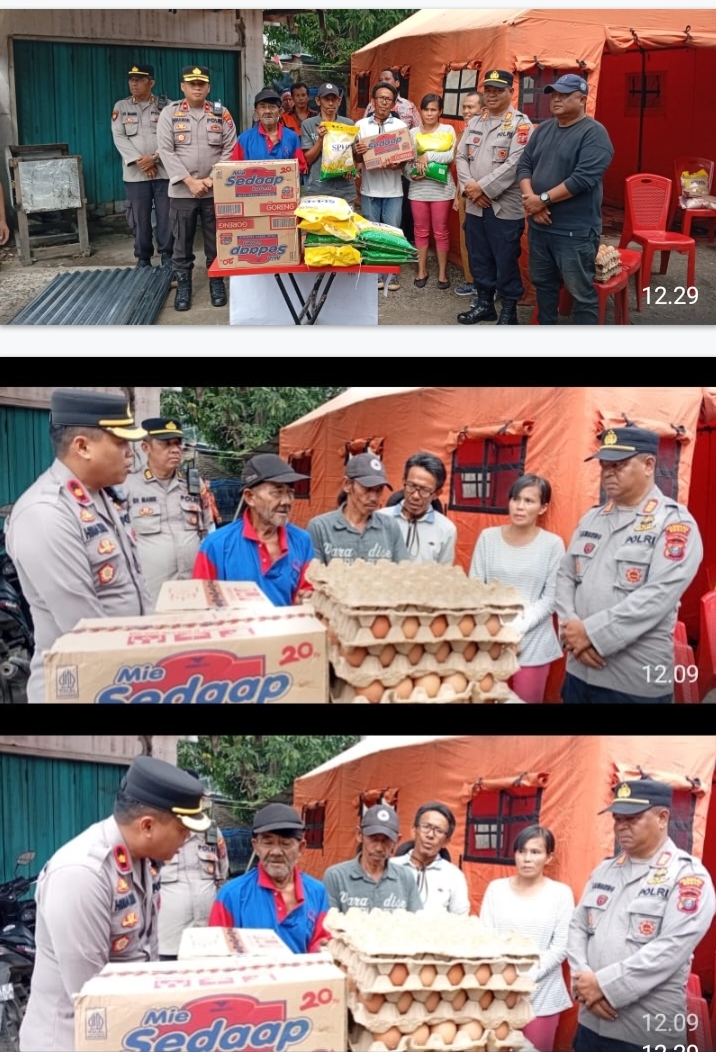 Respon Cepat Polsek Medan Area Beri Bantuan Kepada Korban Kebakaran