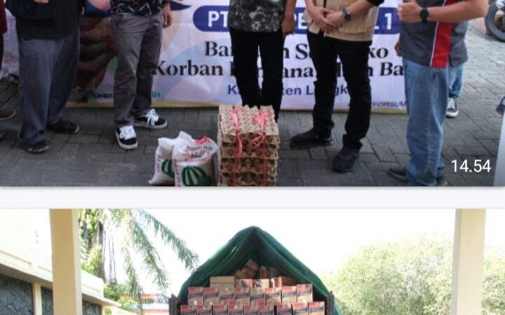 PTPN I Regional 1 Salurkan Bantuan Sembako untuk Korban Banjir di Deli Serdang dan Langkat