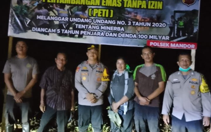 Polsek Mandor Giat Himbauan Larangan Aktivitas Penambangan Emas Tanpa Izin