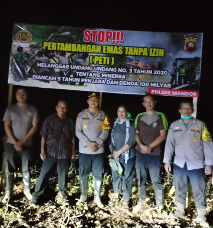 Polsek Mandor Giat Himbauan Larangan Aktivitas Penambangan Emas Tanpa Izin