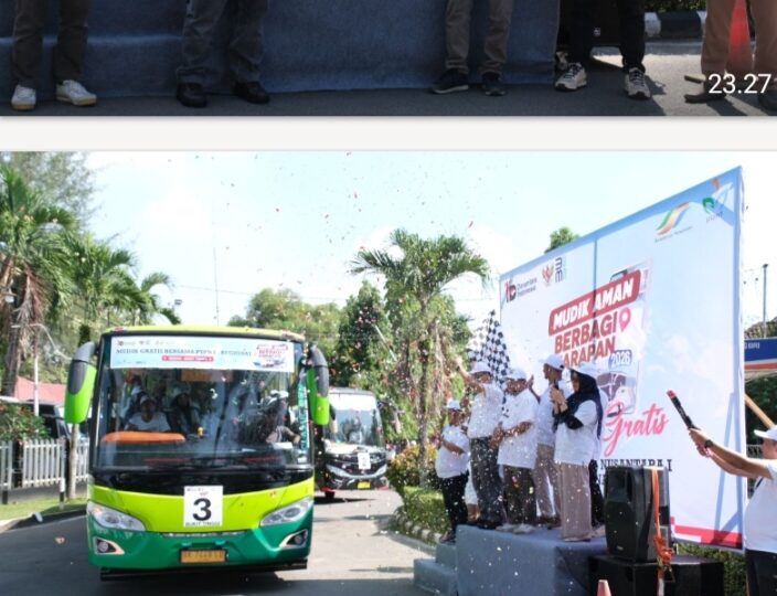 “Mudik Aman Berbagi Harapan” PTPN 1 Regional 1 Lepas Tiga Bus Mudik Gratis