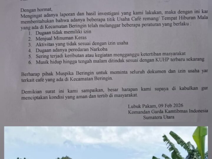 Satpol PP Deli Serdang dan BNN Deli Serdang Tertibkan Tiga Cafe di Kawasan Beringin