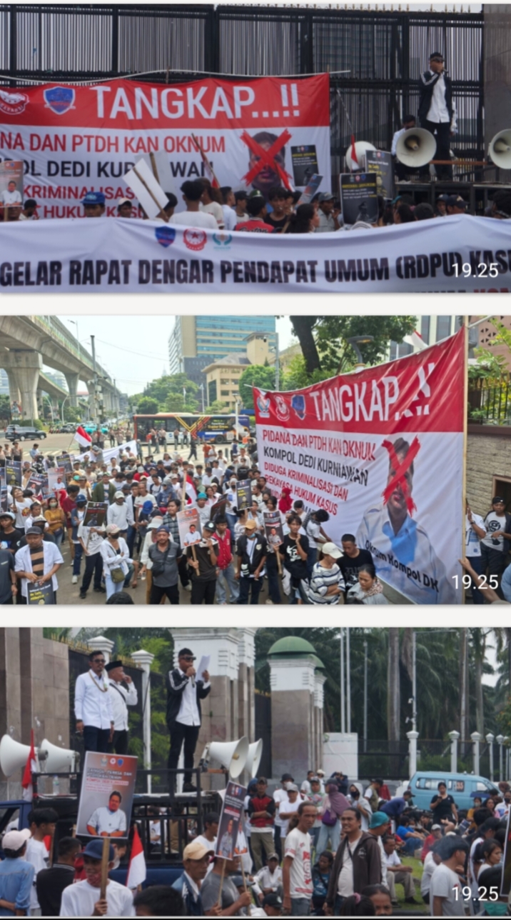 DEMO DI DPR DAN MABES POLRI MAHASISWA DAN MASYARAKAT TUNTUT RDPU KAN KASUS RAHMADI