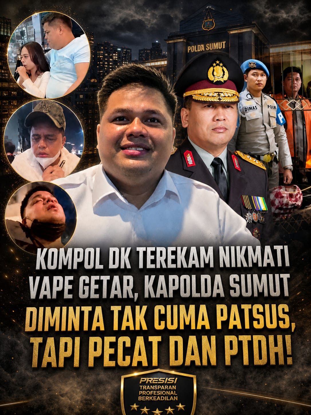 Kompol DK Terekam Nikmati Vape Getar: Kapolda Sumut Diminta Tak Cuma Patsus, Tapi Pecat dan PTDH!