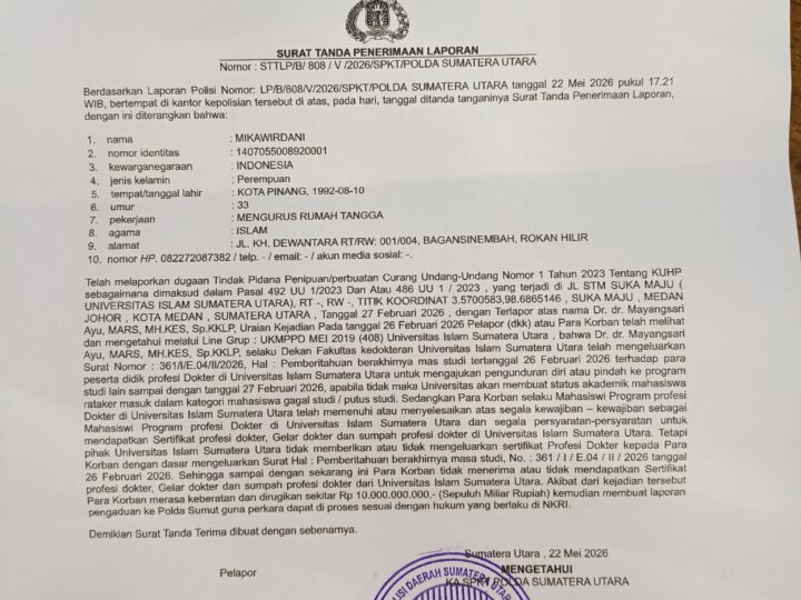 Dokter Muda UISU Laporkan Dekan ke Polda Sumut