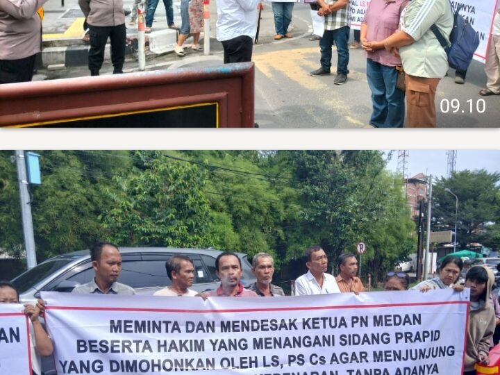 Massa Aksi Keluarga Korban Penganiayaan Brutal Meminta Polrestabes Medan Secepatnya Menyerahkan Tersangka dan Barang Bukti ke Kejaksaan
