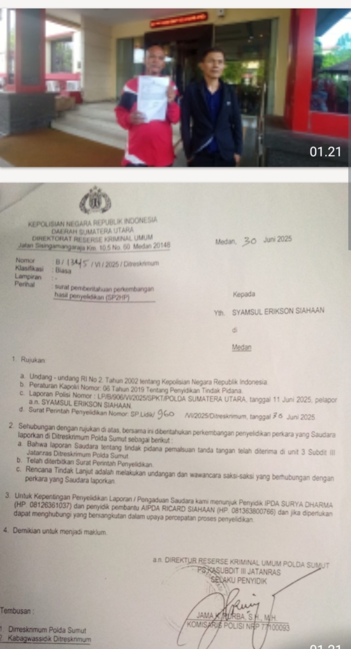 Diduga Rekayasa BAP dan Pemalsuan Tanda Tangan hingga Seret Warga ke Penjara, CB dan ERW Dilaporkan ke Polda Sumut
