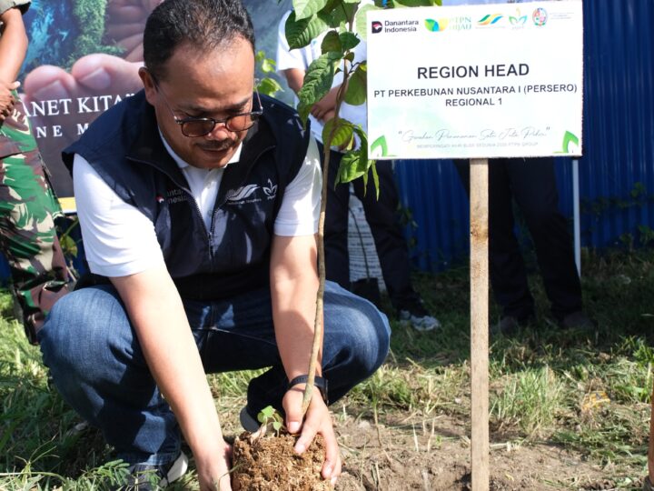 PTPN I Regional 1 dan Forkopimcam Tanjung Morawa Tanam 300 Pohon Peringati Hari Bumi dan HUT Deli Serdang ke-80