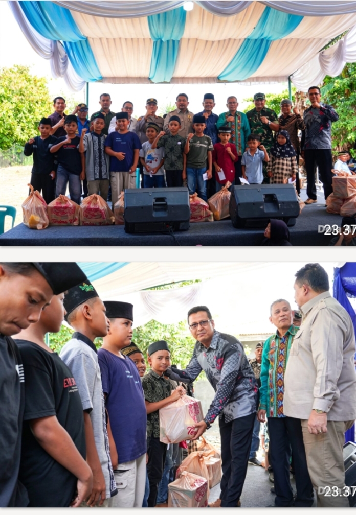 Satgas Elang Biru DPP Garpu Nasdem Bersama PMPKKBSUSU Gelar Syukuran Penutupan Galian C Bantaran Sungai Ular dan Santuni 350 Anak Yatim