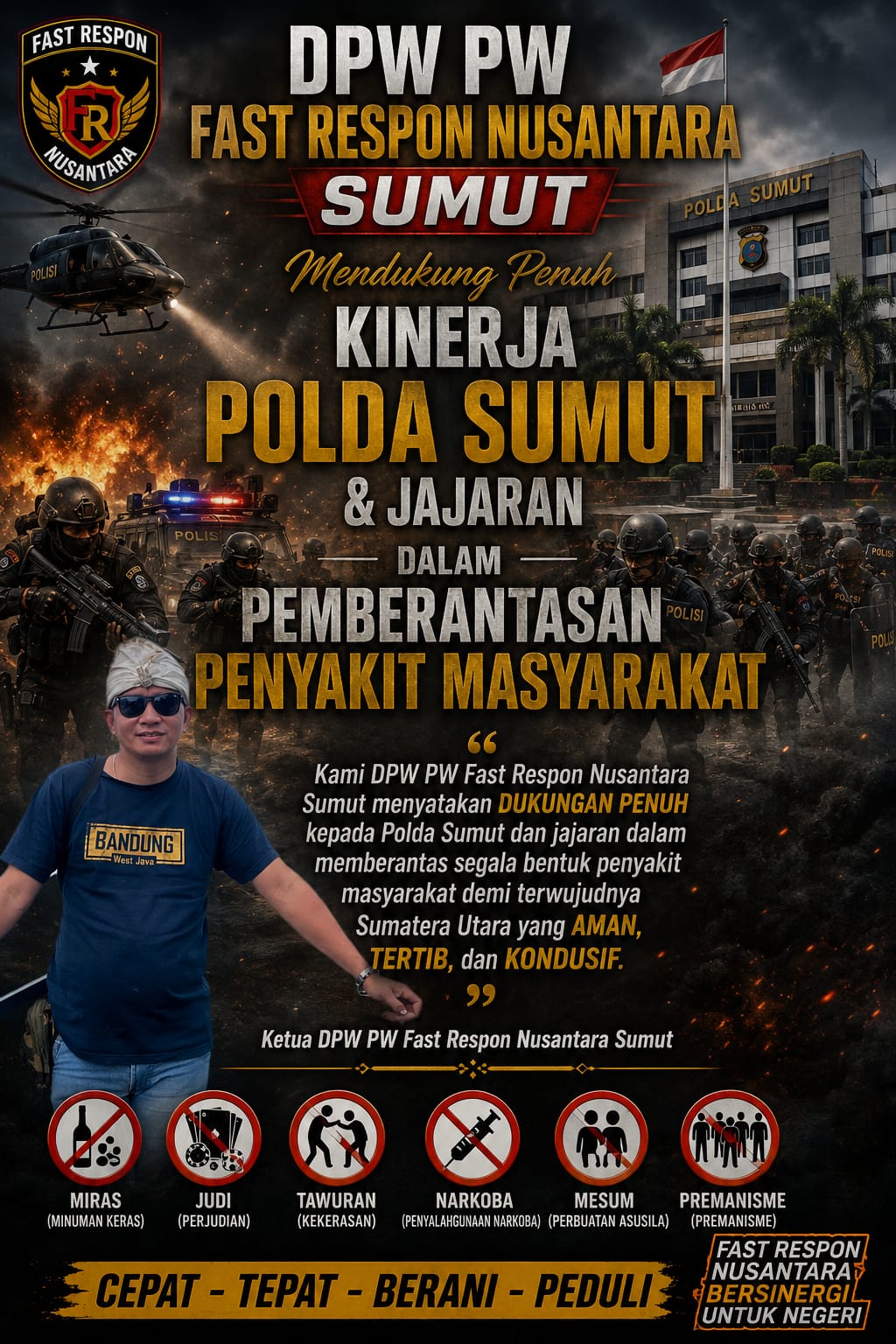 DPW FRN Sumut Dukung Kinerja Polda Sumut dan Jajaran Dalam Pemberantasan Penyakit Masyarakat