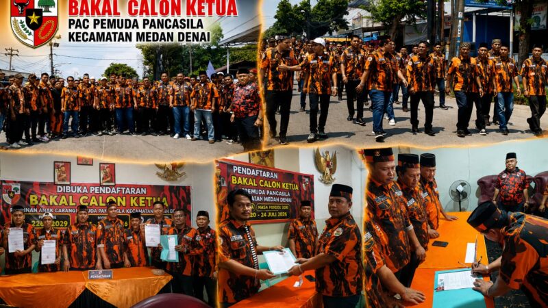 Diiringi Dukungan Solid Pengurus Ranting, Guntur Sahputra Resmi Daftar dan Jadi Calon Tunggal Ketua PAC Pemuda Pancasila Medan Denai