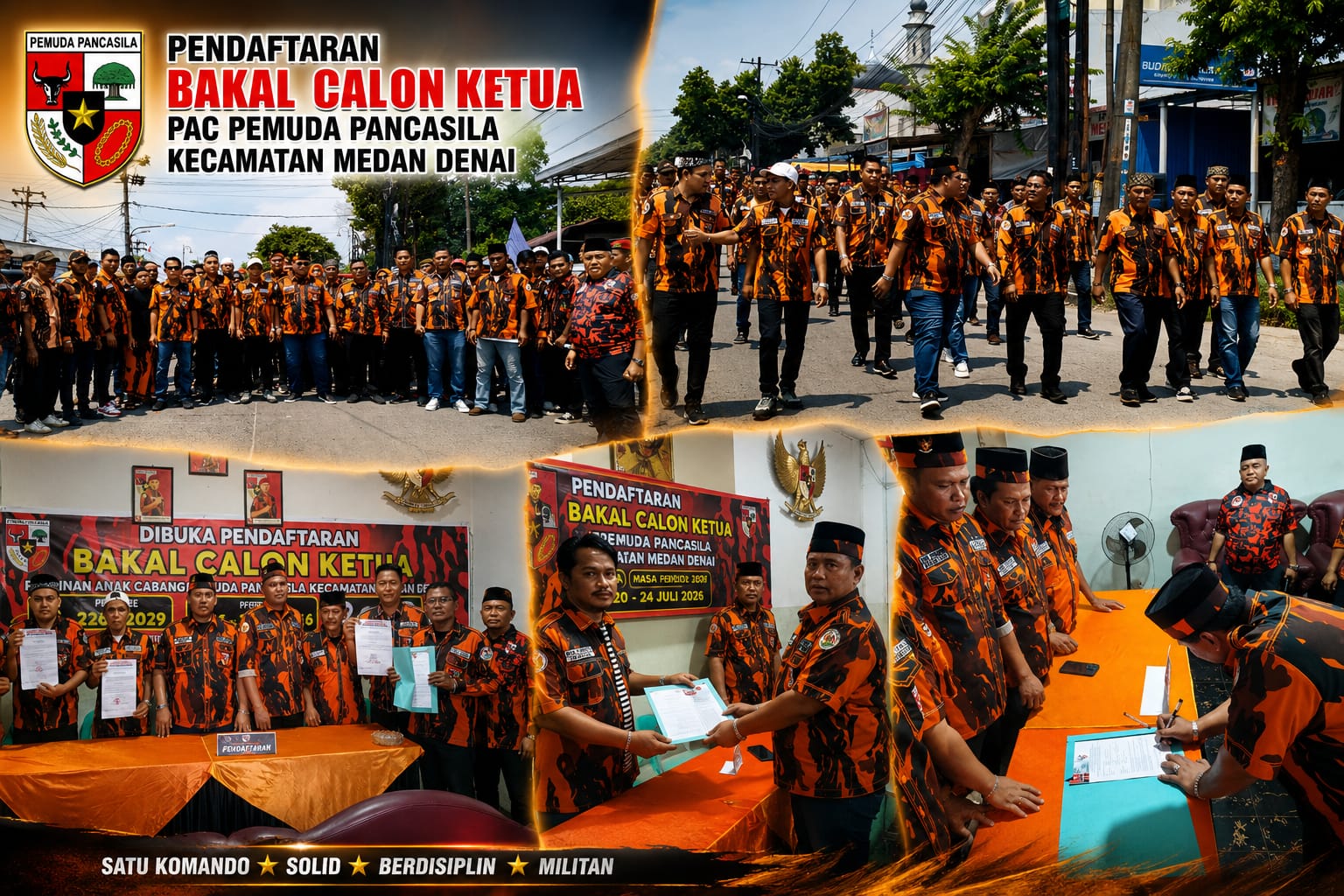 Diiringi Dukungan Solid Pengurus Ranting, Guntur Sahputra Resmi Daftar dan Jadi Calon Tunggal Ketua PAC Pemuda Pancasila Medan Denai