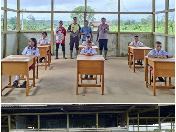 Bentuk Kepedulian terhadap Generasi Bangsa, Polres Landak Serahkan Bantuan Meja dan Kursi Sekolah