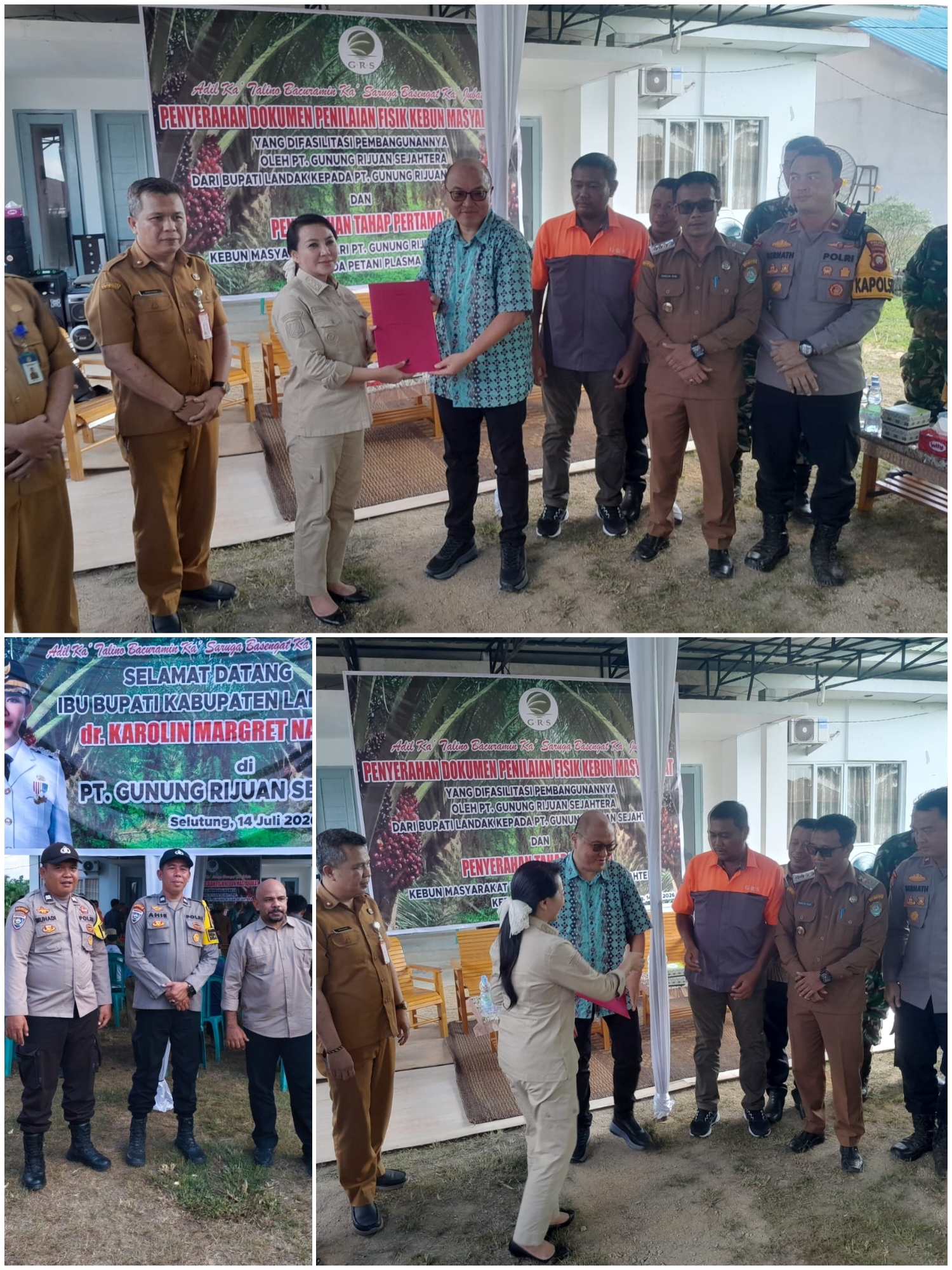 Kapolsek Mandor Hadiri Penyerahan Lahan Plasma PT. GRS, Dukung Kesejahteraan Petani dan Stabilitas Kamtibmas
