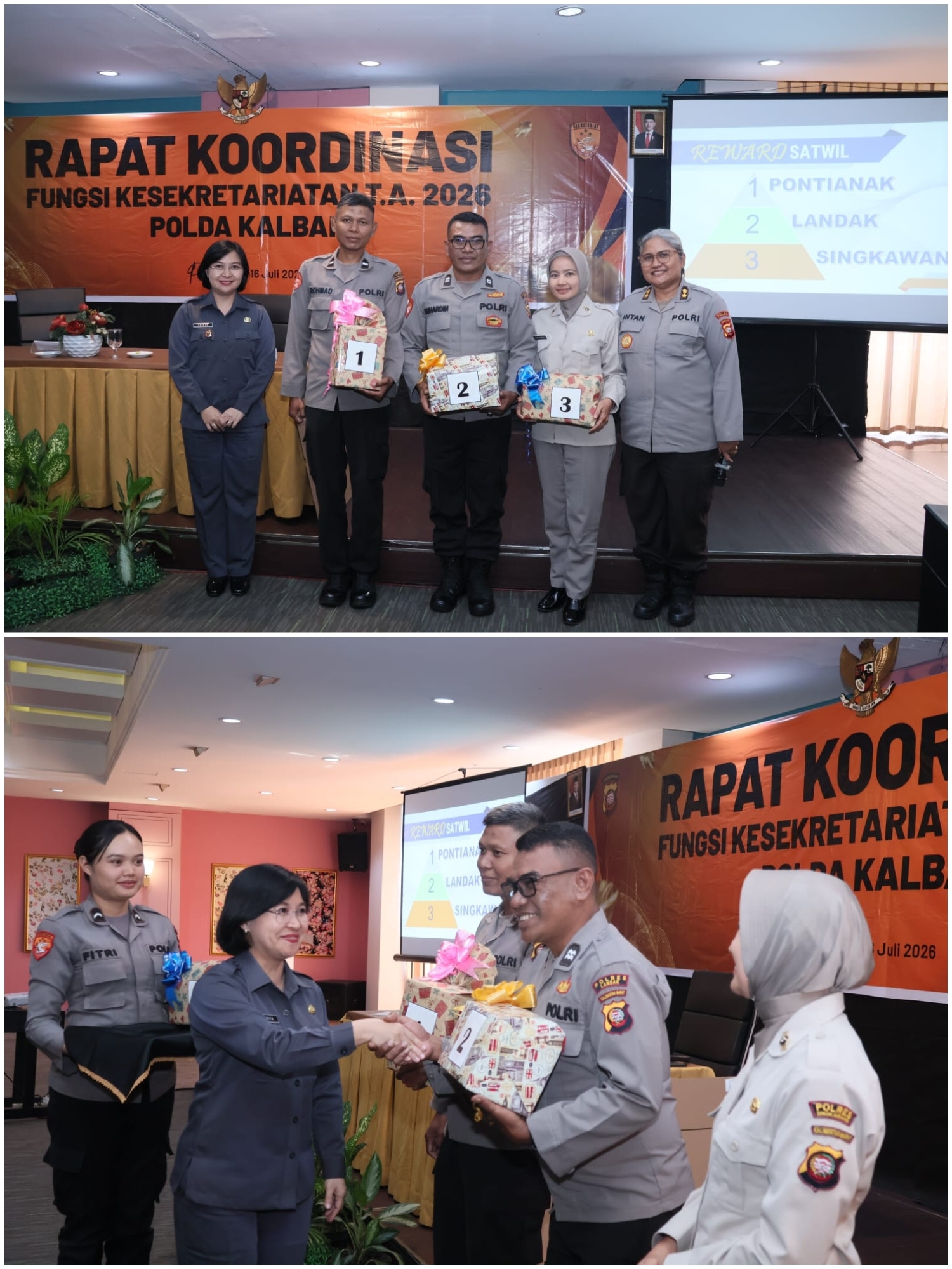 Optimalisasi Kesekretariatan Kunci Sukses Polri Presisi 2026, Polres Landak Raih Juara II Rakor Polda Kalbar