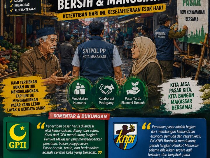 Pedagang Pasar Cidu Berbenah Secara Swadaya, GPII Kota Makassar dan PK KNPI Bontoala : Penataan Tak Harus Dengan Penggusuran