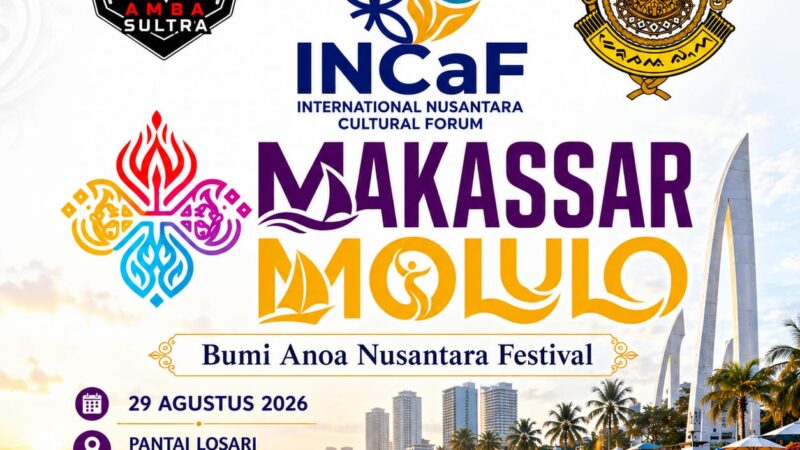 Bumi Anoa Nusantara Festival Usung “Mangkasara’ Molulo 2026”: Sinergi AMBA SULTRA dan Lembaga Adat Kerajaan Gowa di Kota Makassar