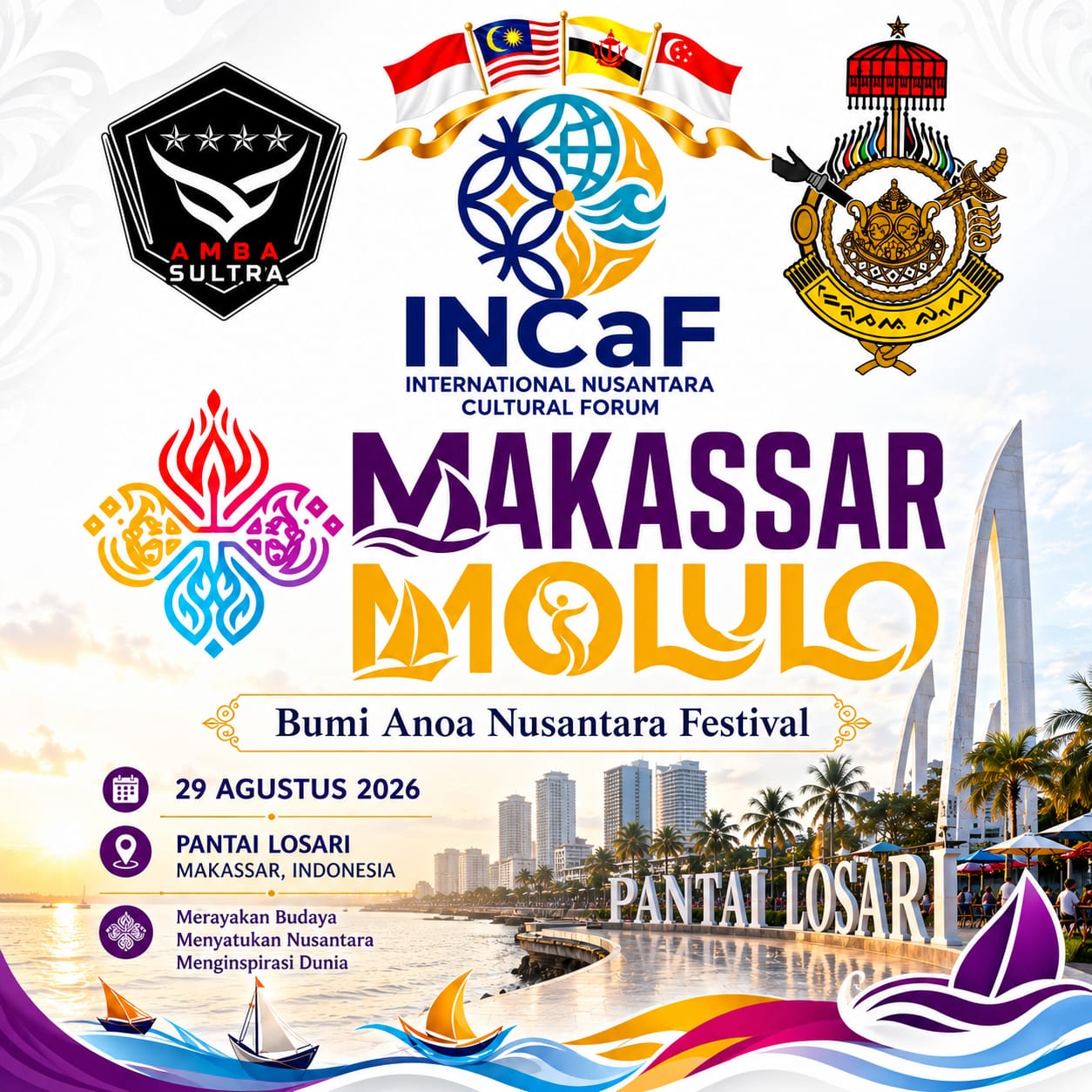 Bumi Anoa Nusantara Festival Usung “Mangkasara’ Molulo 2026”: Sinergi AMBA SULTRA dan Lembaga Adat Kerajaan Gowa di Kota Makassar