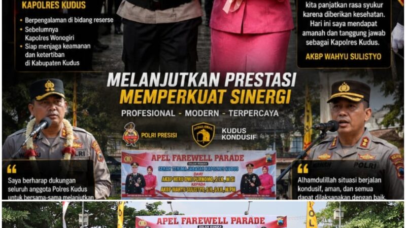AKBP Wahyu Sulistyo Resmi Nahkodai Polres Kudus, Siap Jaga Kondusivitas Wilayah