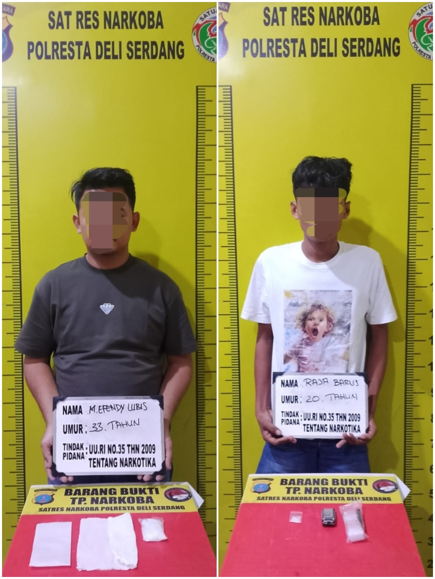Polresta Deli Serdang Bekuk Dua orang Pengedar Narkoba di Pagar Merbau