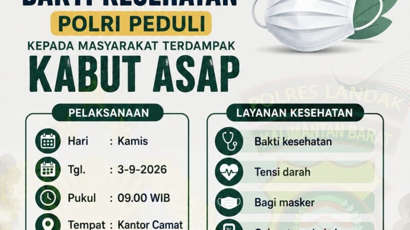 Polres Landak Gelar Bakti Kesehatan Gratis (BESOK) untuk Warga Terdampak Kabut Asap di Jelimpo