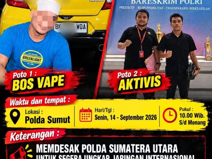 DARAH BIRU MASA DEPAN TERANCAM: GAB Desak Polda Sumut dan Interpol Libas Jaringan Internasional Vape “Getar” di Tanjungbalai