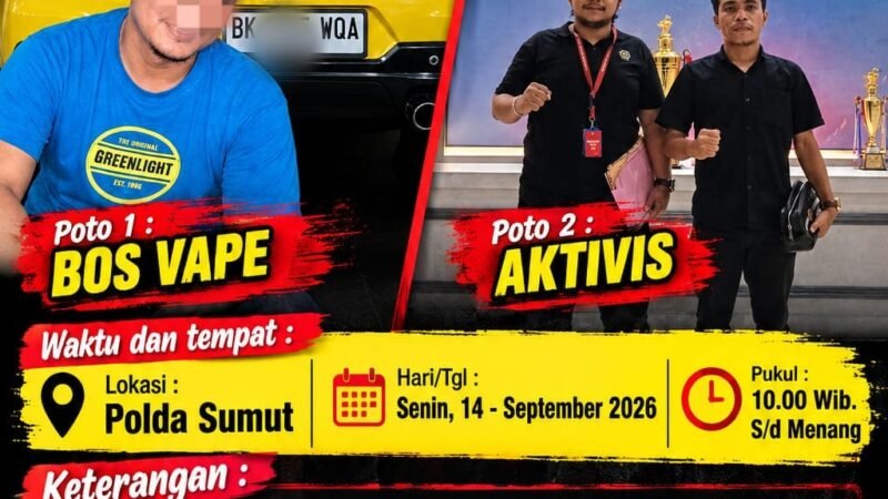 DARAH BIRU MASA DEPAN TERANCAM: GAB Desak Polda Sumut dan Interpol Libas Jaringan Internasional Vape “Getar” di Tanjungbalai