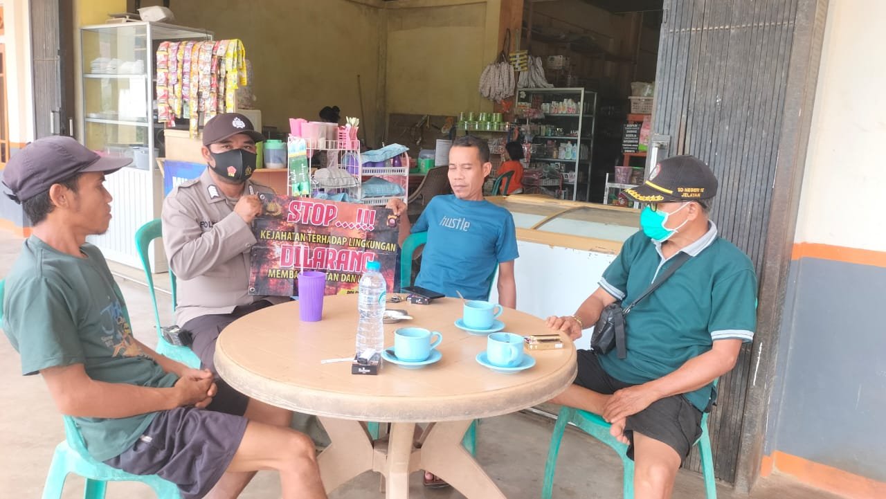 Jaga Alam, Lindungi Kesehatan! Polsek Meranti Gencarkan Imbauan Karhutla dan Penggunaan Masker