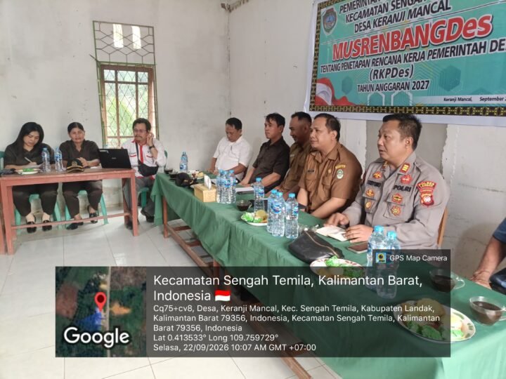 Kapolsek Sengah Temila Hadiri Musdes RKPDes 2027 Desa Keranji Mancal, Tekankan Kamtibmas dan Pencegahan Karhutla