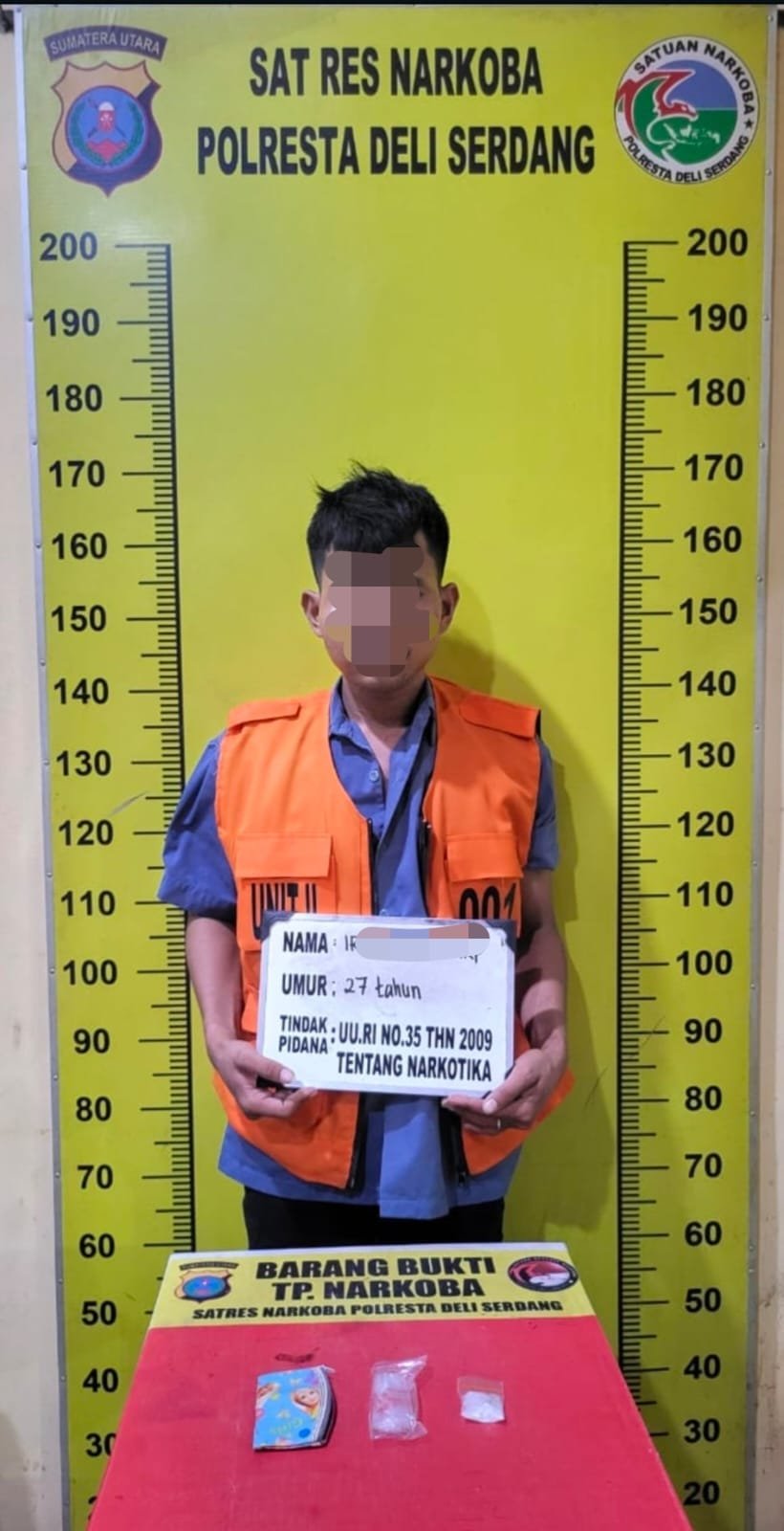 Coba kabur bawa sabu 4,48gram, IH disergap Satresnarkoba Polresta Deli Serdang