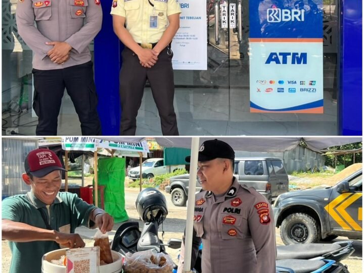 Polisi Sambangi Satpam Bank dan Pedagang Saat Patroli, Warga Diingatkan Tingkatkan Kewaspadaan