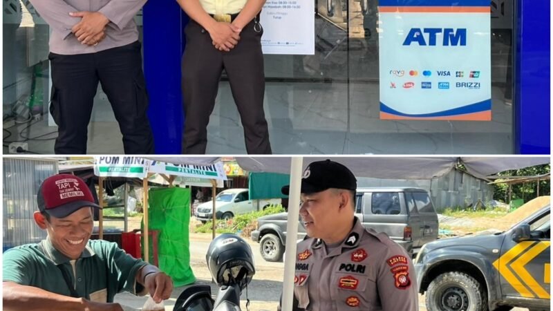 Polisi Sambangi Satpam Bank dan Pedagang Saat Patroli, Warga Diingatkan Tingkatkan Kewaspadaan
