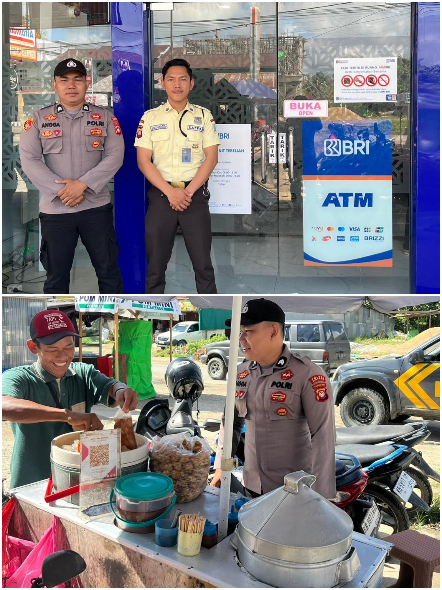 Polisi Sambangi Satpam Bank dan Pedagang Saat Patroli, Warga Diingatkan Tingkatkan Kewaspadaan