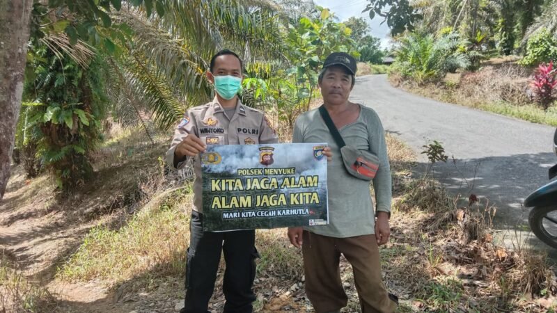 Polsek Menyuke melalui Sosialisasi, Warga Diajak Antisipasi Karhutla   