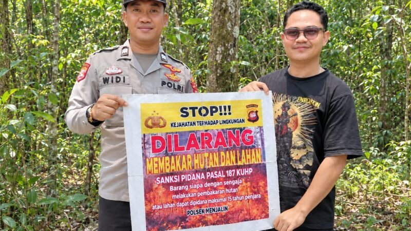 Patroli Polsek Menjalin Sampaikan Himbauan Karhutla kepada Warga