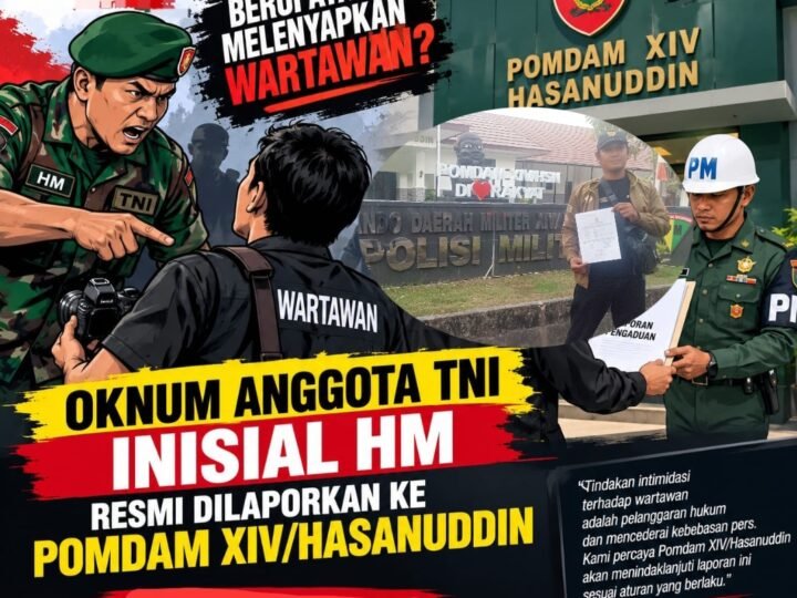Oknum Anggota TNI Inisial HM Resmi Dilaporkan Ke Pomdam Makassar Dengan Kasus Berupaya Melenyapkan Oknum Wartawan