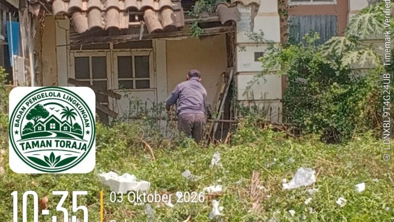 Perumahan Taman Toraja Mandiri Kelola Lingkungan: 800 Unit Rumah Perlu Perhatian Serius Armada Kebersihan