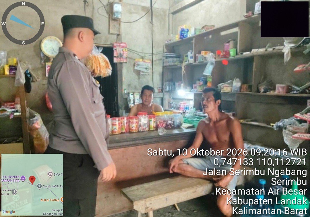 Cuaca Panas Bukan Penghalang, Polsek Air Besar Terus Hadir Jaga Keamanan dan Dekatkan Diri dengan Warg