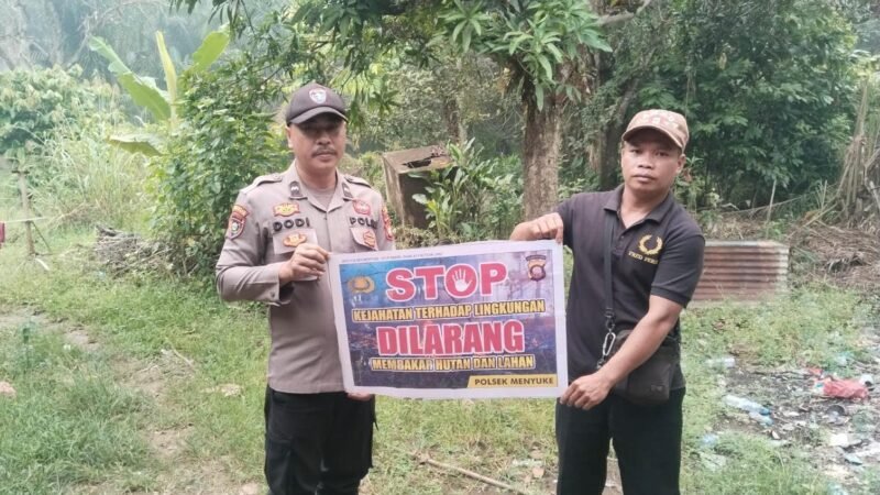 Samapta Polsek Menyuke Imbau Warga Desa Darit Cegah Karhutla